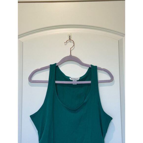 Athleta Outbound Scoop Tank Side Ruched Green Size Large - Picture 2 of 6